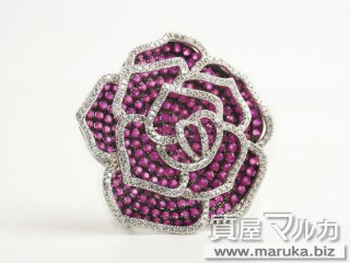 K18WG ルビー バラモチーフペンダント｜箕面市の買取・質預かり｜質屋マルカ