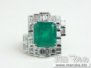 エメラルド 5.8ct ダイヤモンド巻リングの買取・質｜質屋マルカ