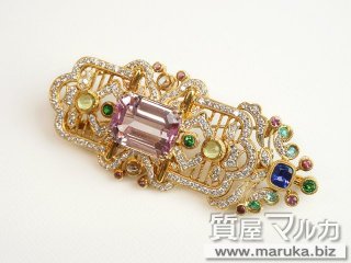 18金 クンツァイト アールデコ調ブローチ｜芦屋の買取・質預かり｜質屋マルカ
