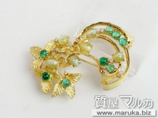 キャッツアイ エメラルド ブローチ｜箕面市の買取・質預かり｜質屋マルカ