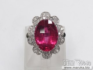 ルベライト 7.6ct ダイヤモンドリング