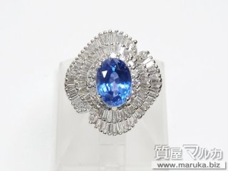 非加熱ブルーサファイヤ 3.0ct ダイヤリング