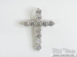 Pt950 ダイヤモンド クロスペンダント