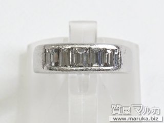 Pt900 角ダイヤモンド 1.25ct リング