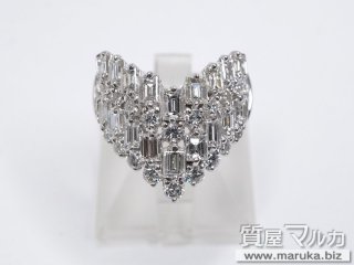 V字4列 ダイヤモンド3.05ct リング｜千里中央の買取・質預かり｜質屋マルカ