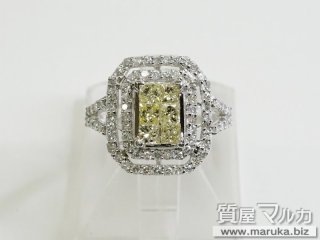 Pt900 イエローダイヤモンド0.8ct ファッションリング｜千里中央の買取・質預かり｜質屋マルカ