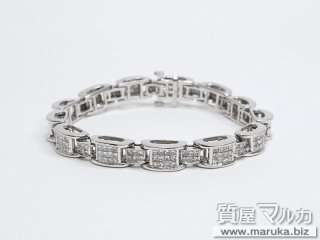 750WG スクエアダイヤモンド 5.0ct ミステリー ブレスレット｜豊中市の買取・質預かり｜質屋マルカ