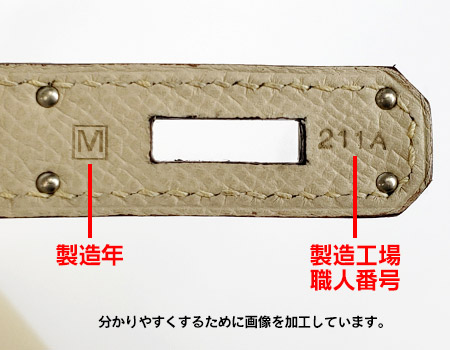 エルメスの製造刻印のフォーマット(2014年まで)